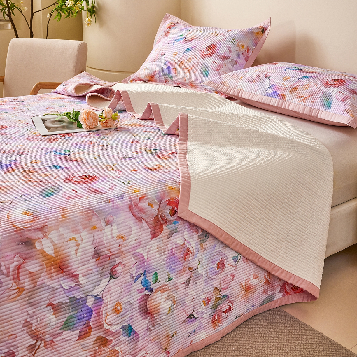 91家纺网 家纺一手货源 找家纺 元元家居（元元被业） 2026新款全棉纯棉13372系列夹棉枕套单件枕套单品单枕套-印花款 凝珠