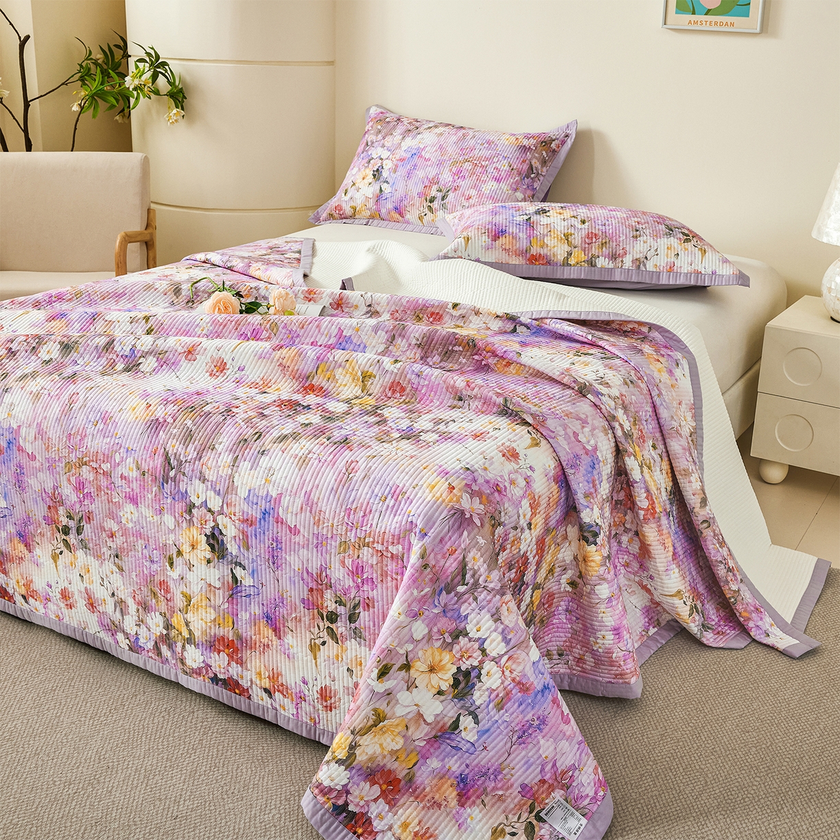 91家纺网 家纺一手货源 找家纺 元元家居（元元被业） 2026新款全棉纯棉13372系列夹棉枕套单件枕套单品单枕套-印花款 闪亮