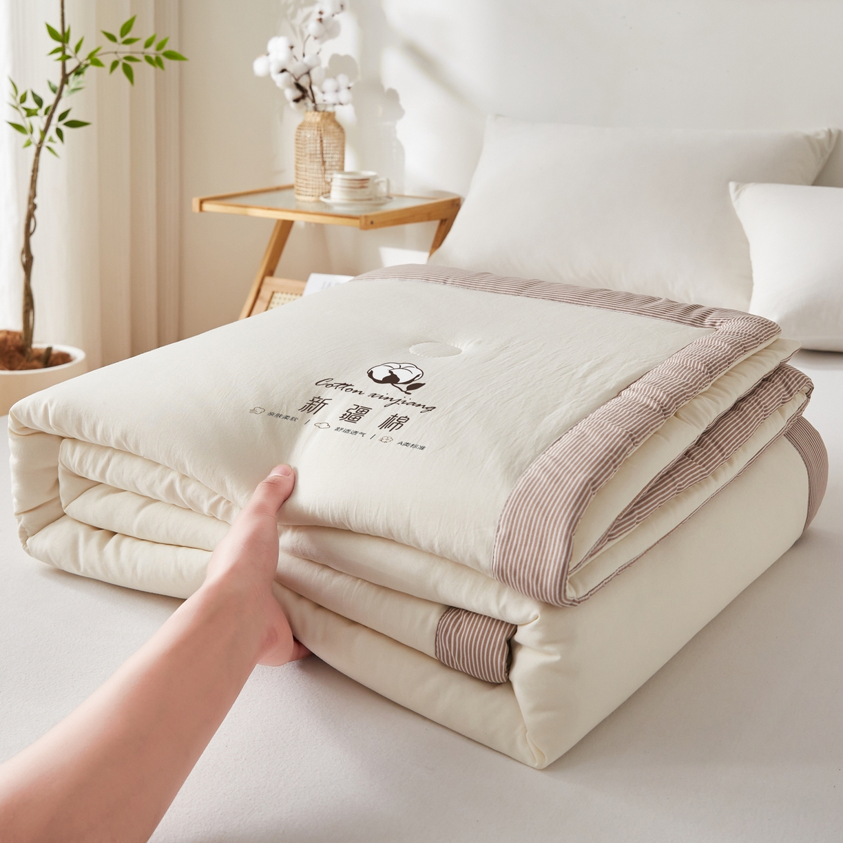 91家纺网 家纺一手货源 找家纺 （总）帕芬鸟家纺 2026新款100%棉花夏被纯色系列