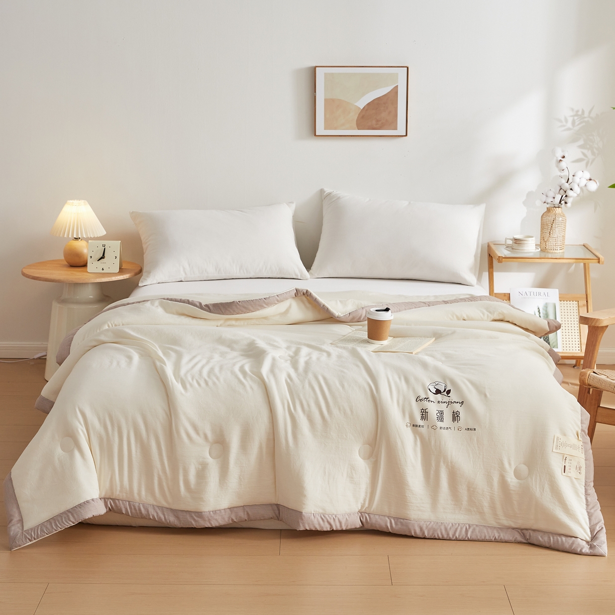 91家纺网 家纺一手货源 找家纺 （总）帕芬鸟家纺 2026新款100%棉花夏被纯色系列