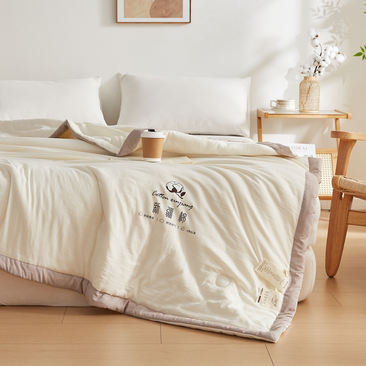 91家纺网 家纺一手货源 找家纺 （总）帕芬鸟家纺 2026新款100%棉花夏被纯色系列