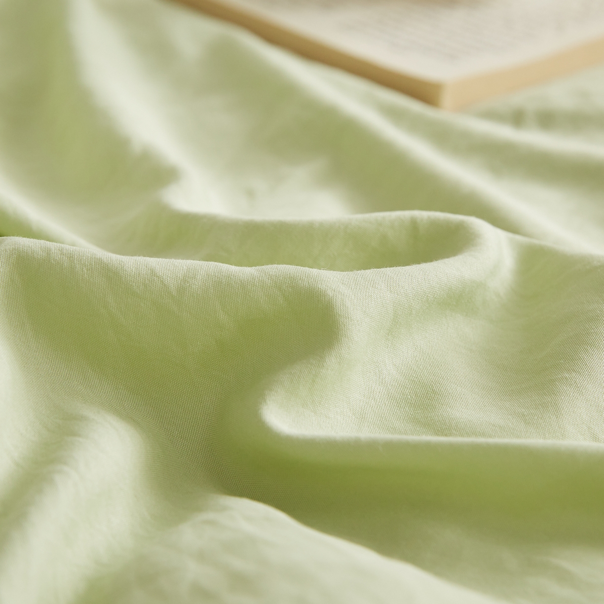 91家纺网 家纺一手货源 找家纺 帕芬鸟家纺 2026新款100%棉花夏被纯色系列 抹茶绿