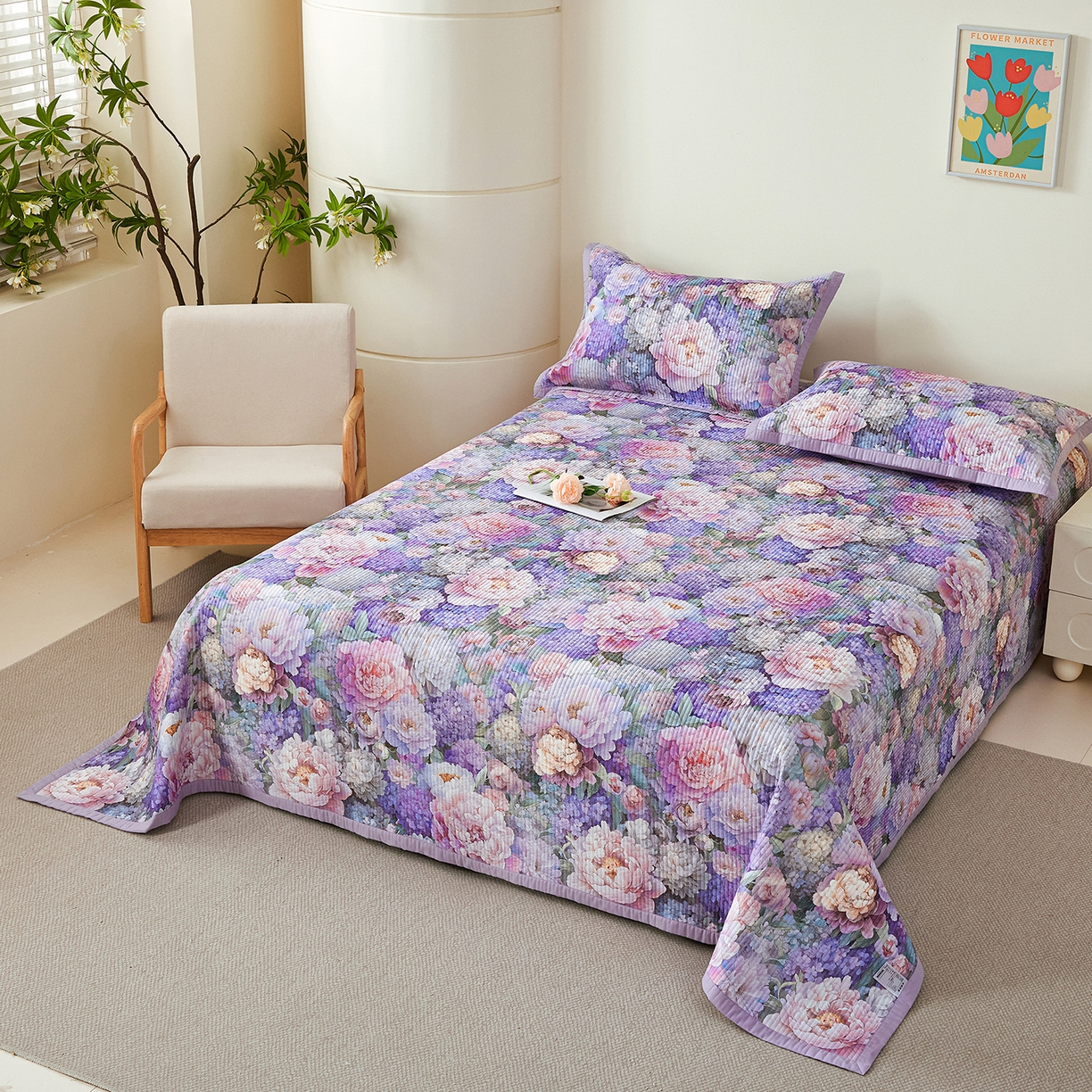 91家纺网 家纺一手货源 找家纺 元元家居（元元被业） 2026新款全棉纯棉13372系列夹棉枕套单件枕套单品单枕套-印花款 思思