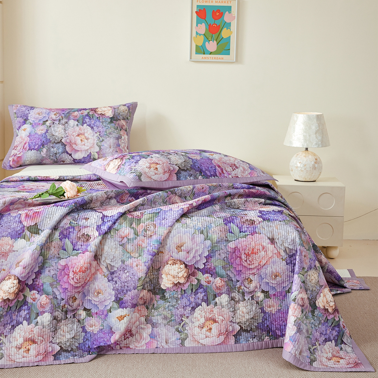 91家纺网 家纺一手货源 找家纺 元元家居（元元被业） 2026新款全棉纯棉13372系列夹棉枕套单件枕套单品单枕套-印花款 思思