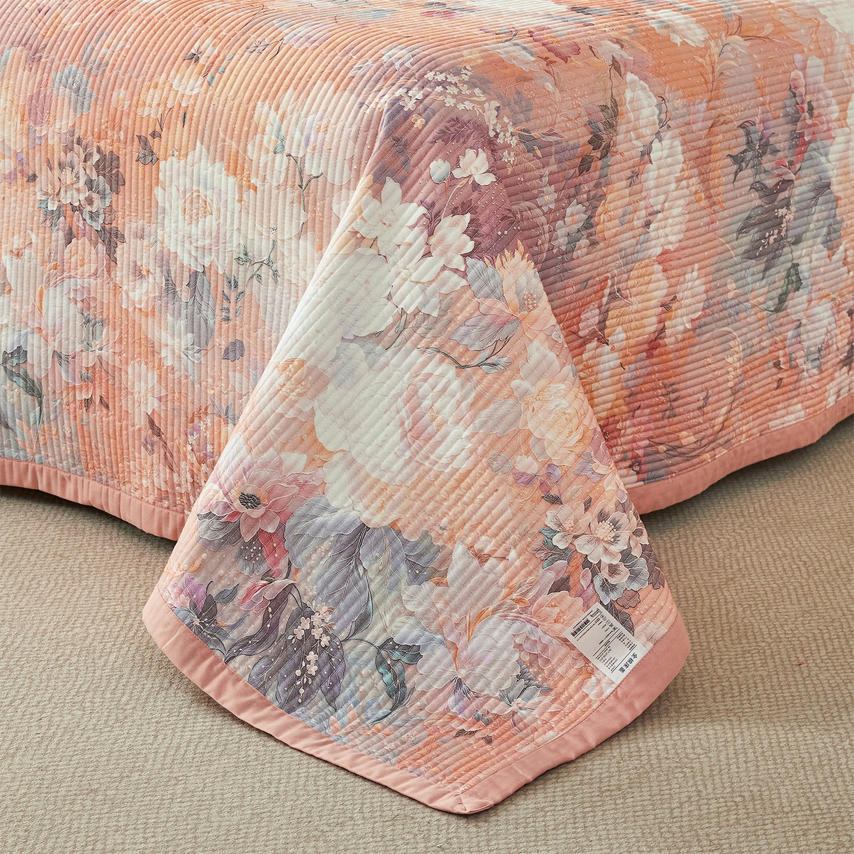 91家纺网 家纺一手货源 找家纺 元元家居（元元被业） 2026新款全棉纯棉13372系列床盖单件床盖单品单床盖-印花款 惊艳