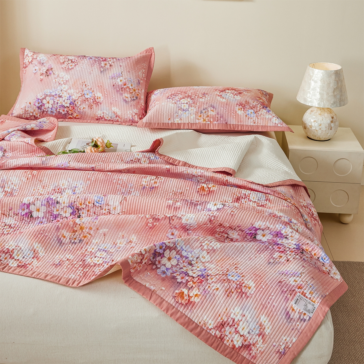 91家纺网 家纺一手货源 找家纺 元元家居（元元被业） 2026新款全棉纯棉13372系列夹棉枕套单件枕套单品单枕套-印花款 月棠