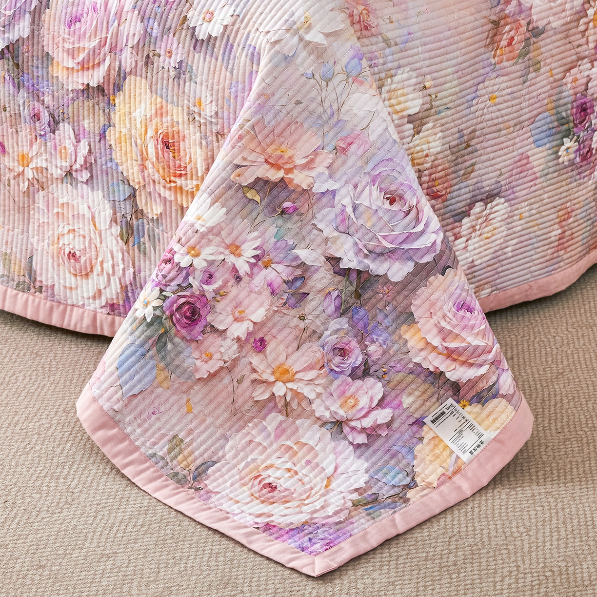 91家纺网 家纺一手货源 找家纺 元元家居（元元被业） 2026新款全棉纯棉13372系列夹棉枕套单件枕套单品单枕套-印花款 云樾