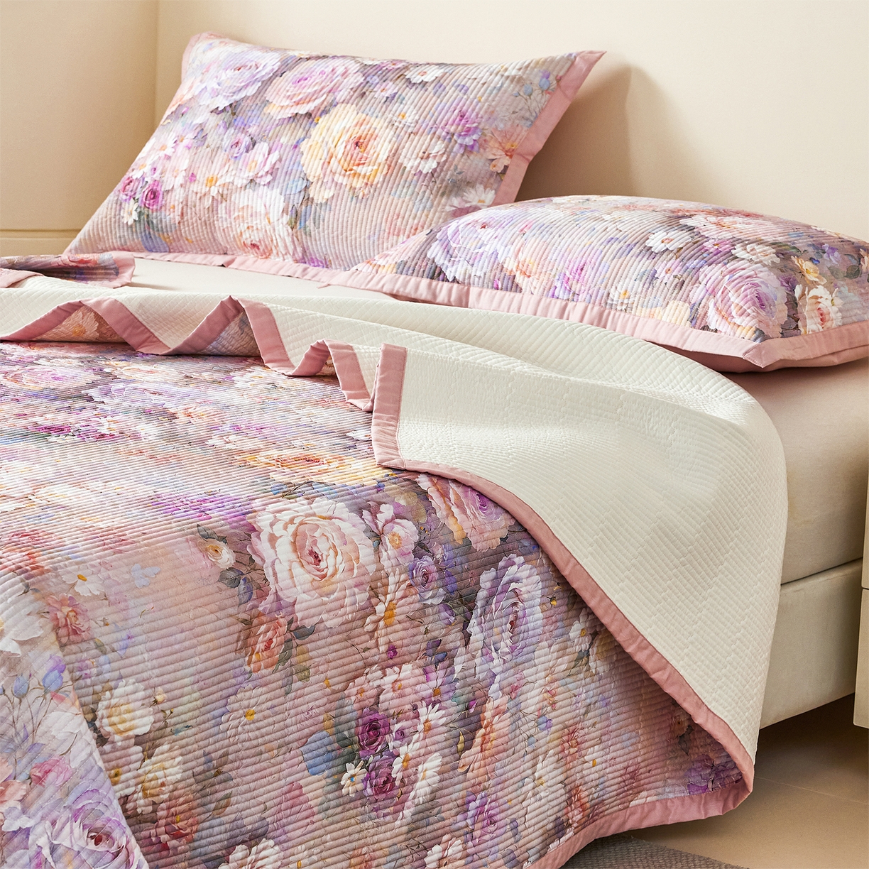 91家纺网 家纺一手货源 找家纺 元元家居（元元被业） 2026新款全棉纯棉13372系列夹棉枕套单件枕套单品单枕套-印花款 云樾