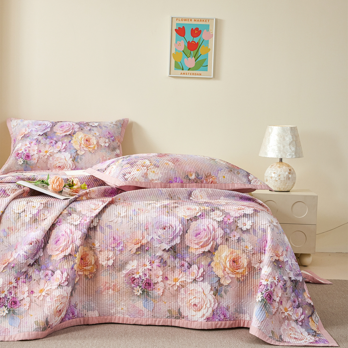 91家纺网 家纺一手货源 找家纺 元元家居（元元被业） 2026新款全棉纯棉13372系列夹棉枕套单件枕套单品单枕套-印花款 云樾