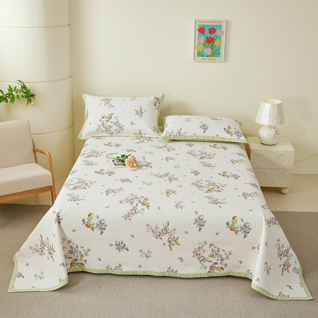 91家纺网 家纺一手货源 找家纺 元元家居（元元被业） 2026新款全棉纯棉13372系列夹棉枕套单件枕套单品单枕套-印花款 知夏