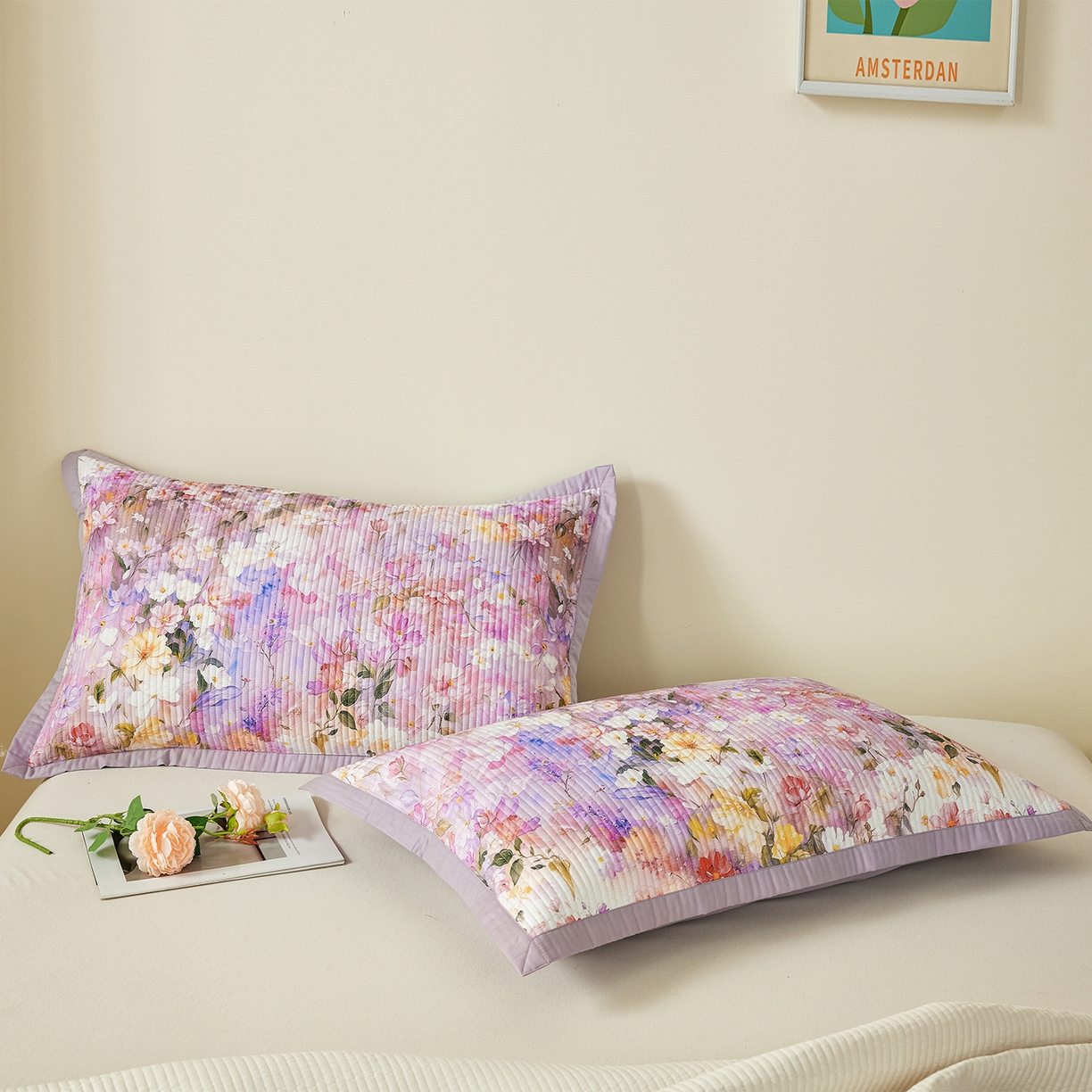 91家纺网 家纺一手货源 找家纺 元元家居（元元被业） 2026新款全棉纯棉13372系列床盖单件床盖单品单床盖-印花款 闪亮