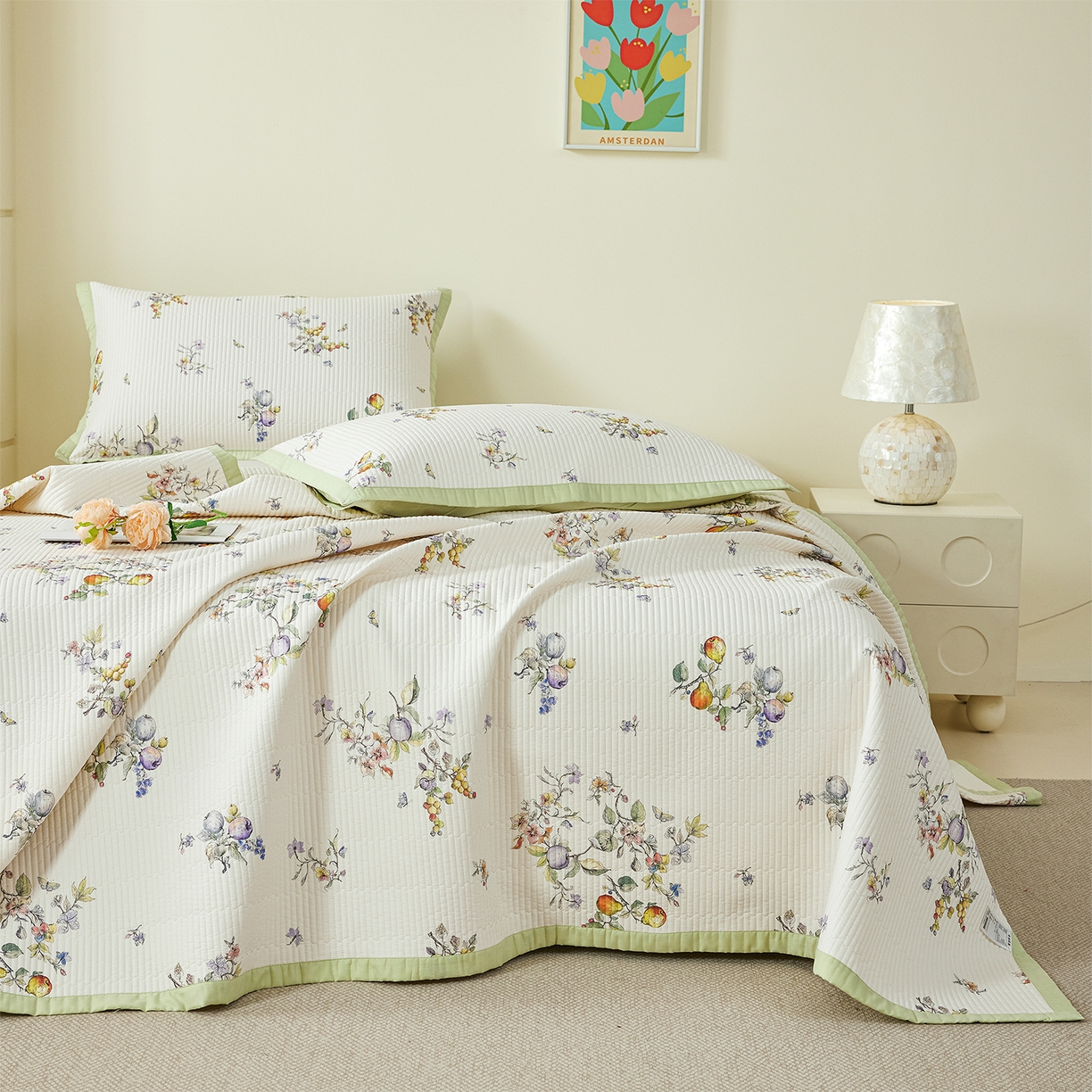 91家纺网 家纺一手货源 找家纺 元元家居（元元被业） 2026新款全棉纯棉13372系列夹棉枕套单件枕套单品单枕套-印花款 知夏