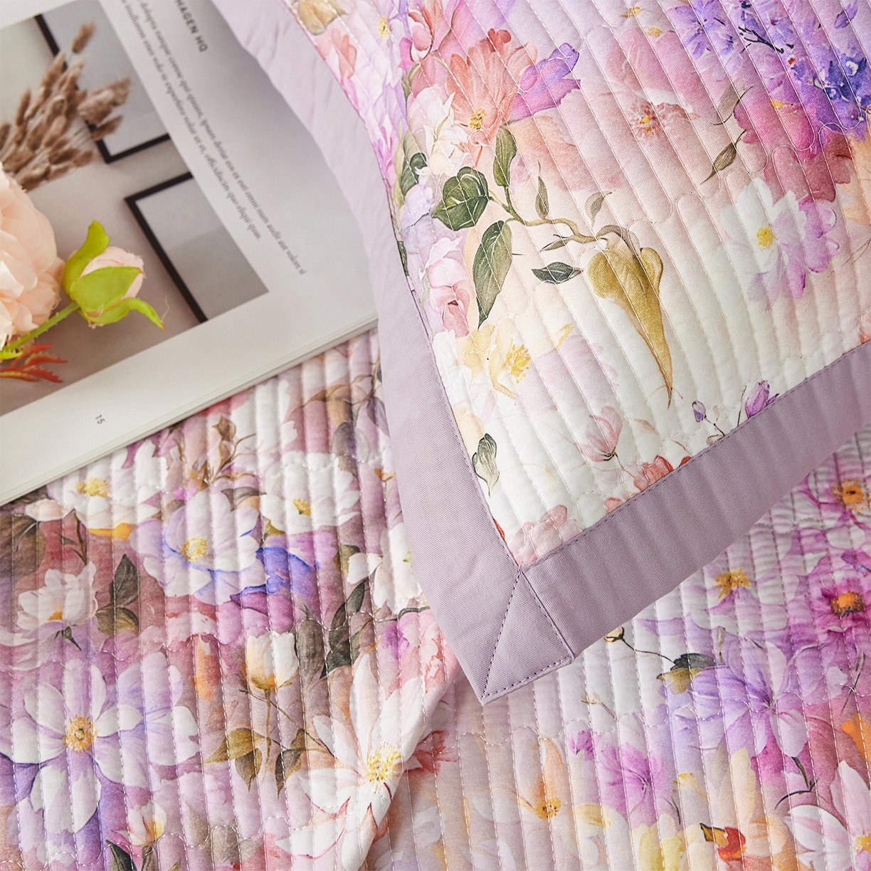 91家纺网 家纺一手货源 找家纺 元元家居（元元被业） 2026新款全棉纯棉13372系列床盖单件床盖单品单床盖-印花款 闪亮