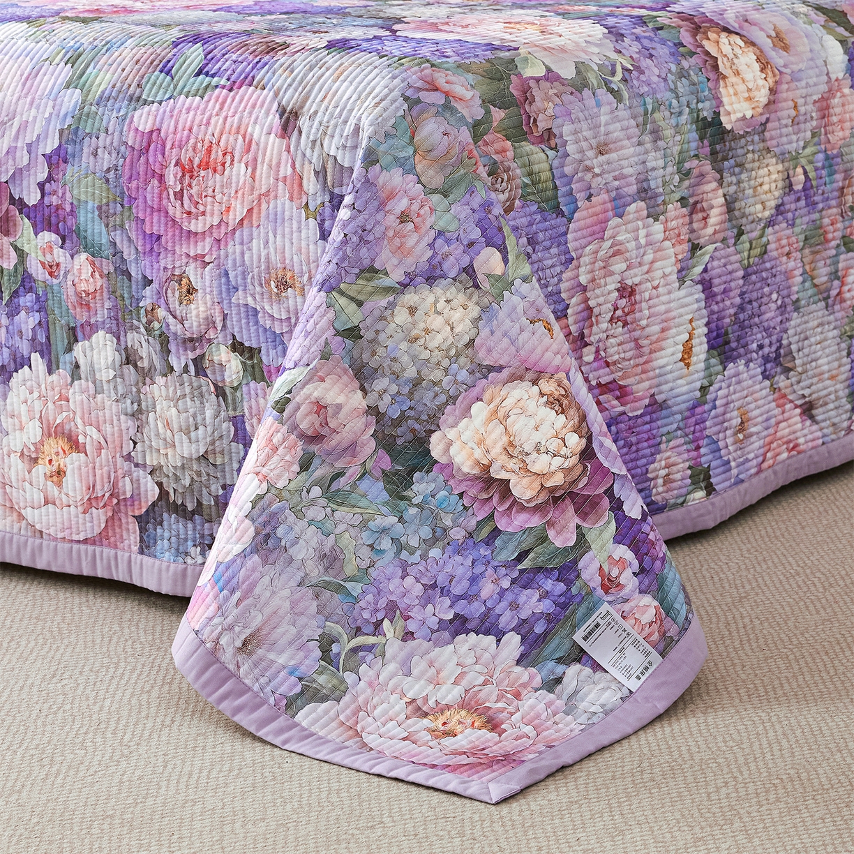 91家纺网 家纺一手货源 找家纺 元元家居（元元被业） 2026新款全棉纯棉13372系列床盖单件床盖单品单床盖-印花款 思思