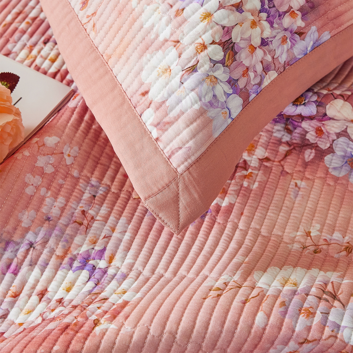 91家纺网 家纺一手货源 找家纺 元元家居（元元被业） 2026新款全棉纯棉13372系列床盖单件床盖单品单床盖-印花款 月棠