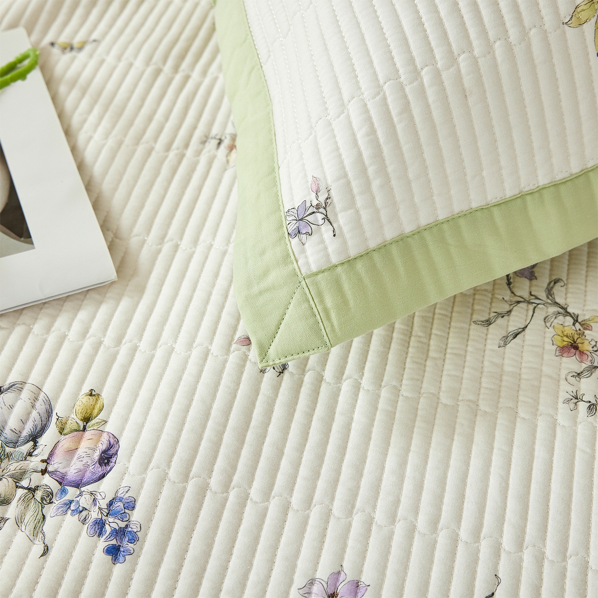 91家纺网 家纺一手货源 找家纺 元元家居（元元被业） 2026新款全棉纯棉13372系列床盖单件床盖单品单床盖-印花款 知夏