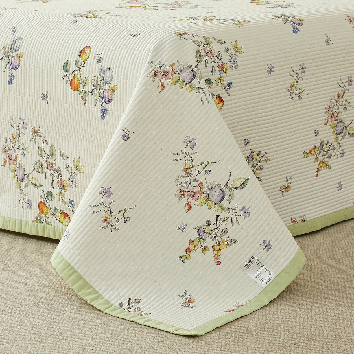 91家纺网 家纺一手货源 找家纺 元元家居（元元被业） 2026新款全棉纯棉13372系列床盖单件床盖单品单床盖-印花款 知夏