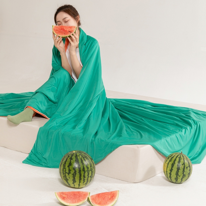 91家纺网 家纺一手货源 找家纺 （总）帕芬鸟家纺 2026新款凉感丝夏被高支高密凉感丝夏被排湿透气凉感丝西瓜夏被