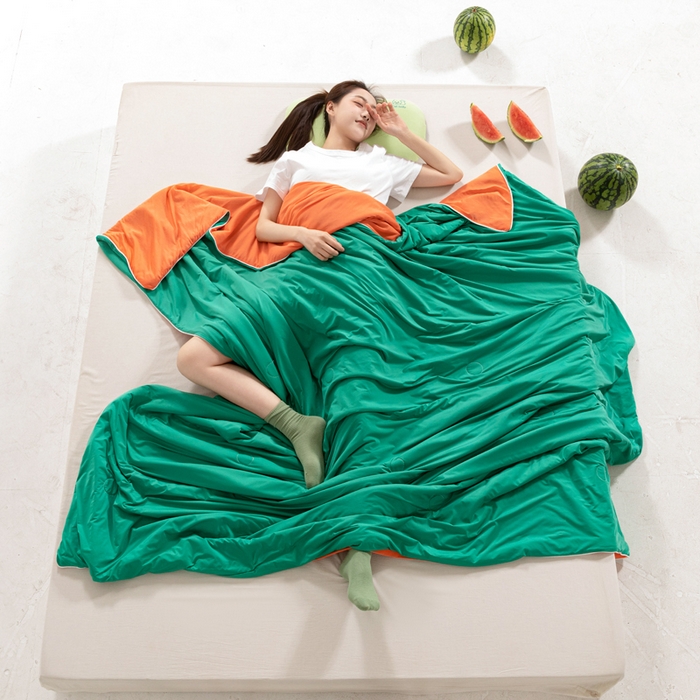 91家纺网 家纺一手货源 找家纺 （总）帕芬鸟家纺 2026新款凉感丝夏被高支高密凉感丝夏被排湿透气凉感丝西瓜夏被