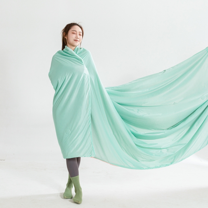 91家纺网 家纺一手货源 找家纺 帕芬鸟家纺 2026新款凉感丝夏被高支高密凉感丝夏被排湿透气凉感丝西瓜夏被 夏日蜜瓜-浅绿配粉