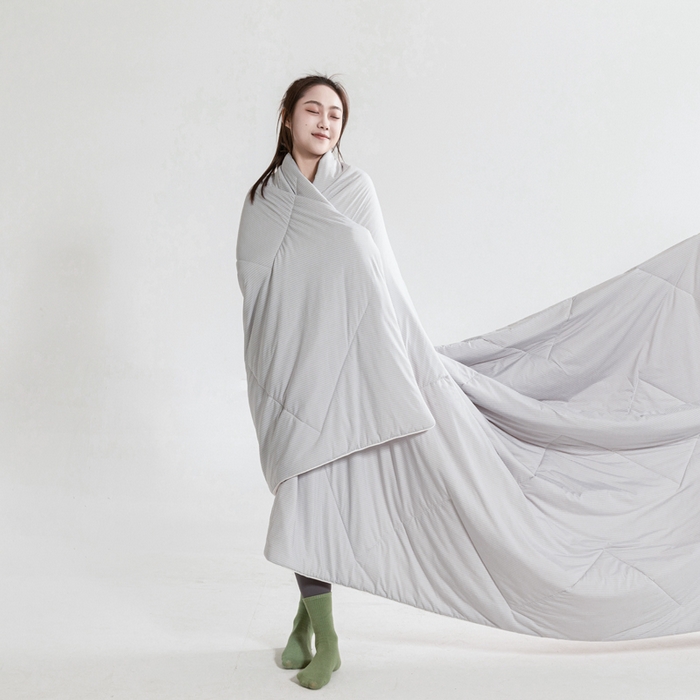 91家纺网 家纺一手货源 找家纺 帕芬鸟家纺 2026新款凉感丝夏被高支高密凉感丝夏被排湿透气凉感丝西瓜夏被 清新柠檬-黄配灰