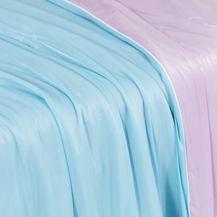 91家纺网 家纺一手货源 找家纺 帕芬鸟家纺 2026新款凉感丝夏被高支高密凉感丝夏被排湿透气凉感丝西瓜夏被 冰淇淋-紫配蓝