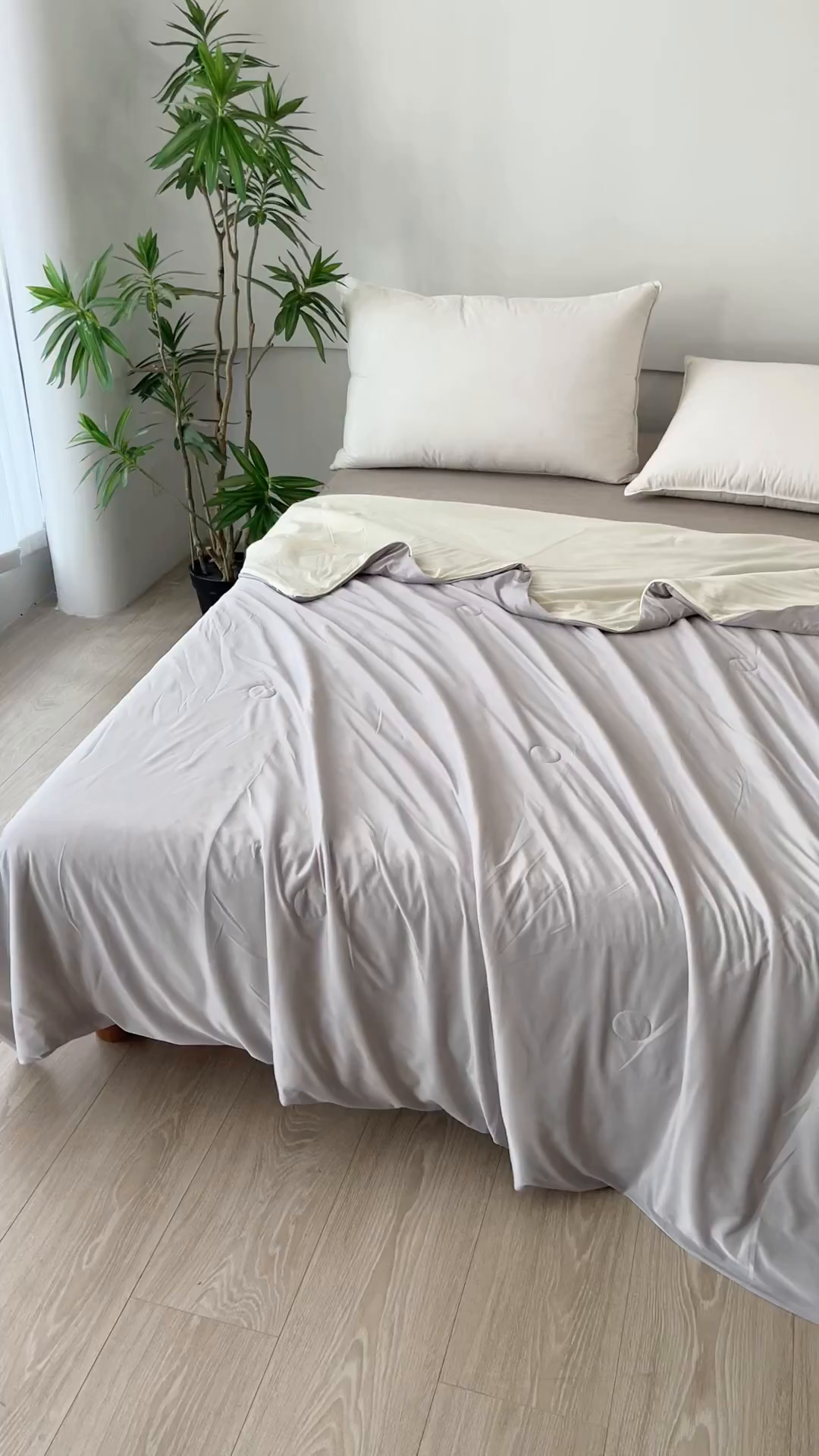 91家纺网 家纺一手货源 找家纺 帕芬鸟家纺 2026新款凉感丝夏被高支高密凉感丝夏被排湿透气凉感丝西瓜夏被 清新柠檬-黄配灰