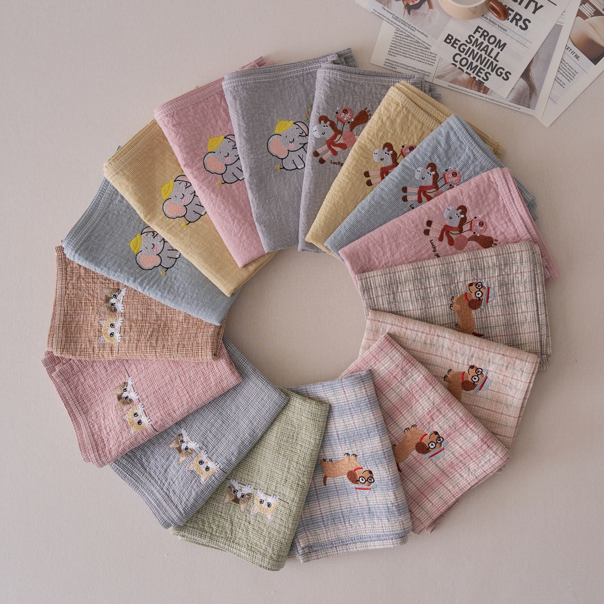 91家纺网 家纺一手货源 找家纺 （总）百寐 2026全棉纯棉枕巾50*80纯棉简约棉麻透气枕巾大小枕芯通用