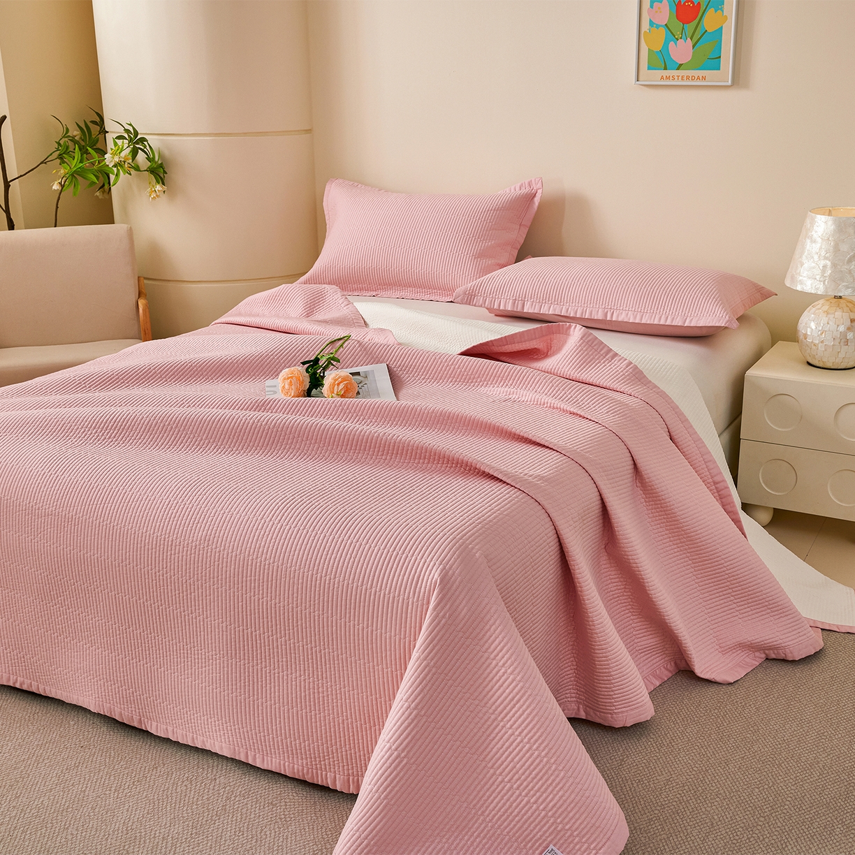 91家纺网 家纺一手货源 找家纺 （总）元元家居（元元被业） 2026新款全棉纯棉13372系列夹棉枕套单件枕套单品单枕套-纯色款