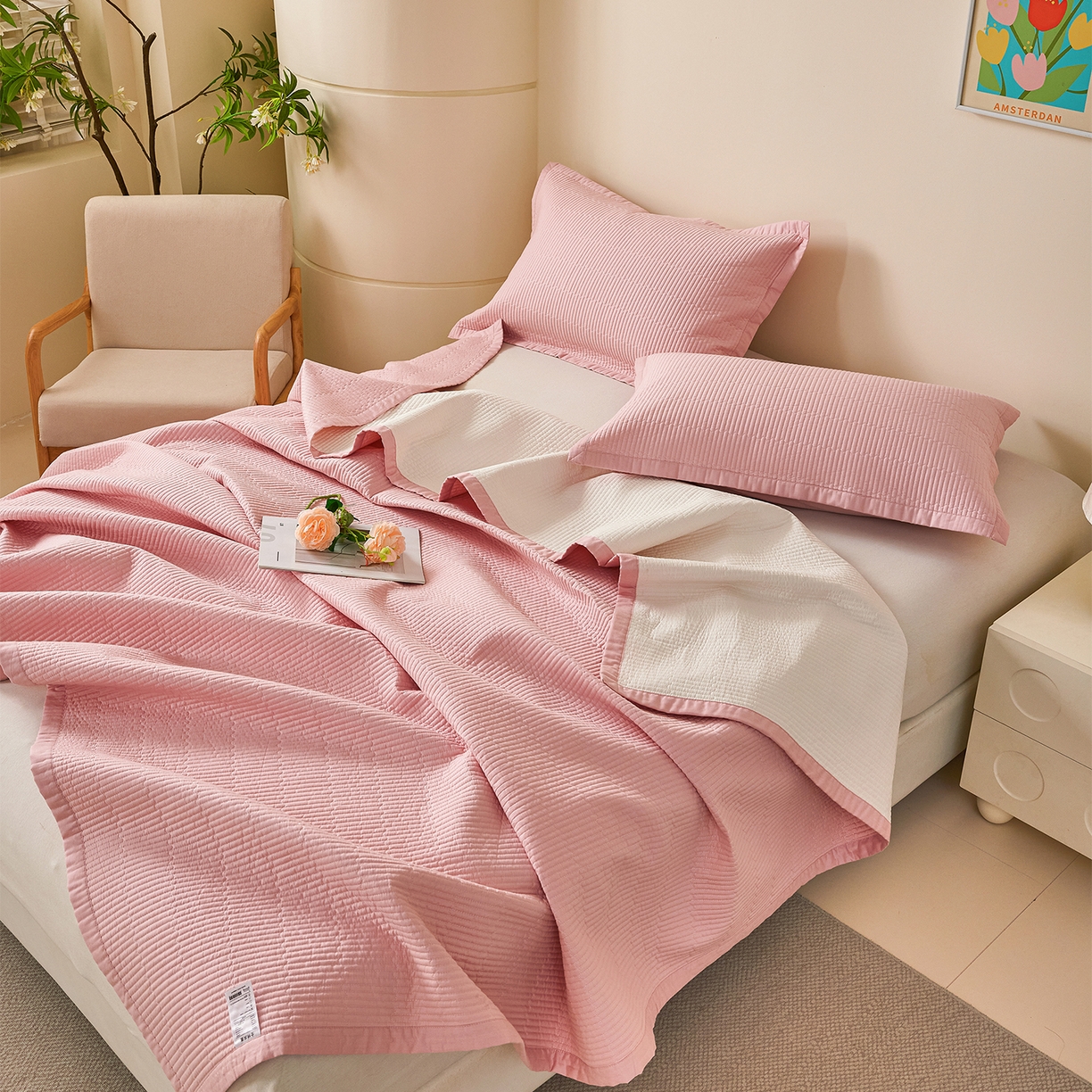 91家纺网 家纺一手货源 找家纺 （总）元元家居（元元被业） 2026新款全棉纯棉13372系列夹棉枕套单件枕套单品单枕套-纯色款