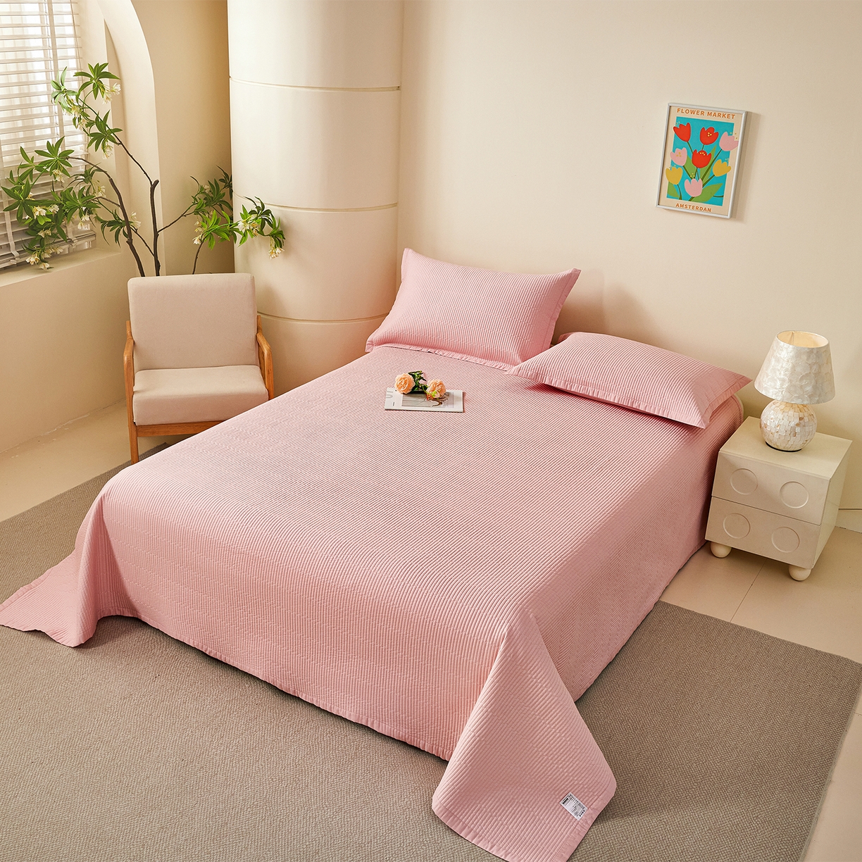 91家纺网 家纺一手货源 找家纺 （总）元元家居（元元被业） 2026新款全棉纯棉13372系列夹棉枕套单件枕套单品单枕套-纯色款