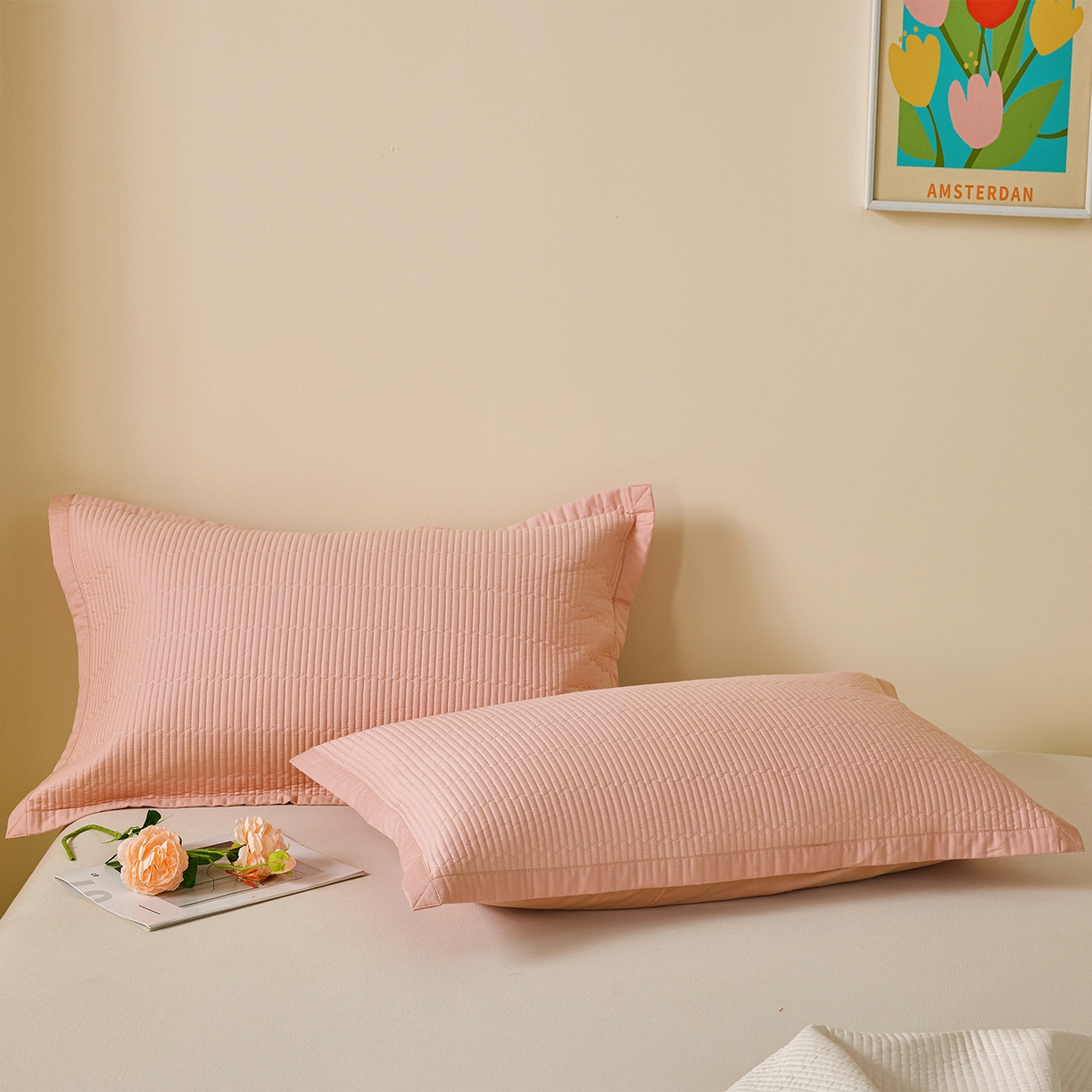 91家纺网 家纺一手货源 找家纺 （总）元元家居（元元被业） 2026新款全棉纯棉13372系列夹棉枕套单件枕套单品单枕套-纯色款