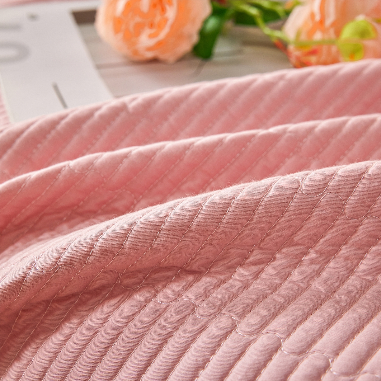 91家纺网 家纺一手货源 找家纺 元元家居（元元被业） 2026新款全棉纯棉13372系列夹棉枕套单件枕套单品单枕套-纯色款 果粉