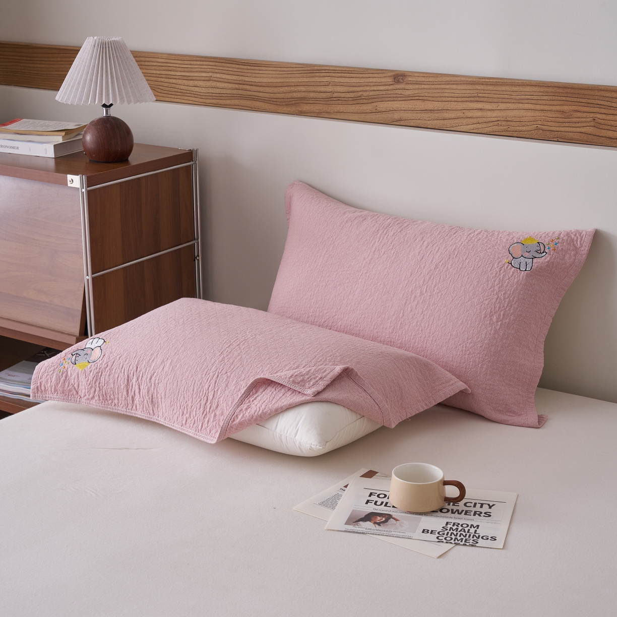 91家纺网 家纺一手货源 找家纺 （总）百寐 2026年3月全棉吸汗卡通刺绣吸汗纯棉枕巾简约机洗