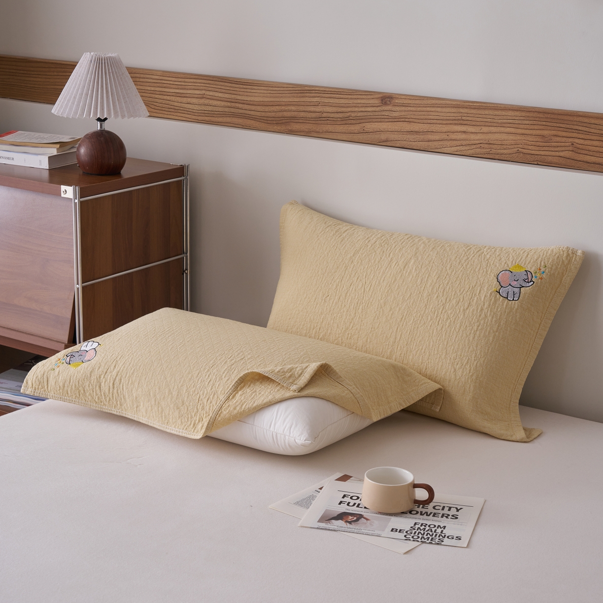 91家纺网 家纺一手货源 找家纺 （总）百寐 2026年3月全棉吸汗卡通刺绣吸汗纯棉枕巾简约机洗