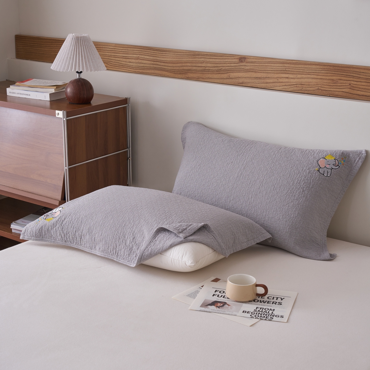 91家纺网 家纺一手货源 找家纺 （总）百寐 2026年3月全棉吸汗卡通刺绣吸汗纯棉枕巾简约机洗