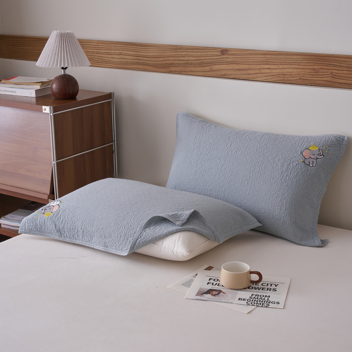 91家纺网 家纺一手货源 找家纺 （总）百寐 2026年3月全棉吸汗卡通刺绣吸汗纯棉枕巾简约机洗