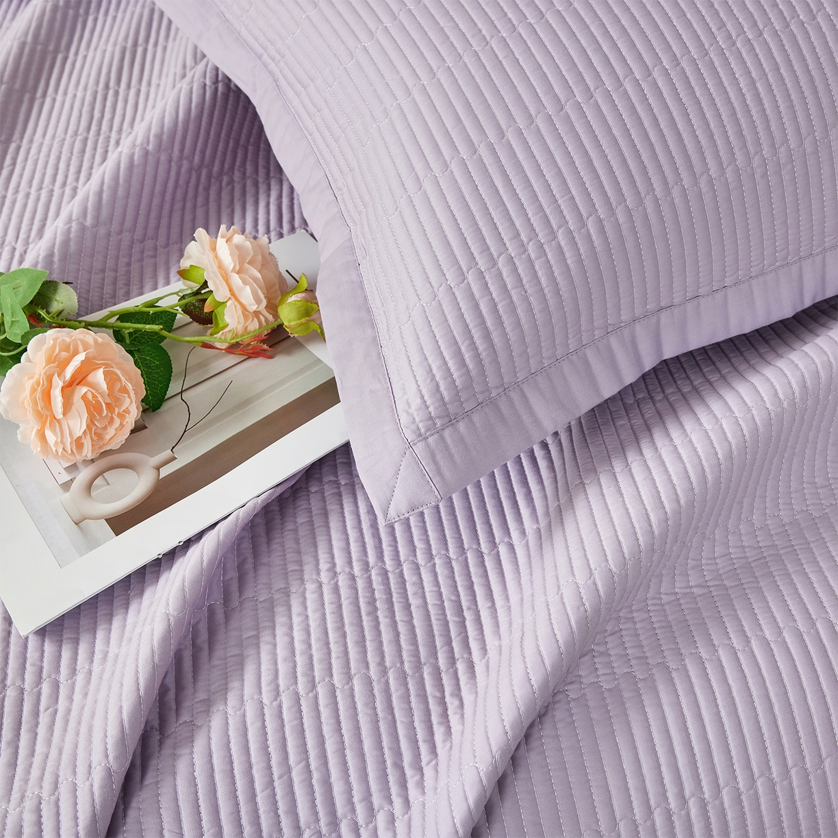 91家纺网 家纺一手货源 找家纺 元元家居（元元被业） 2026新款全棉纯棉13372系列夹棉枕套单件枕套单品单枕套-纯色款 罗兰紫