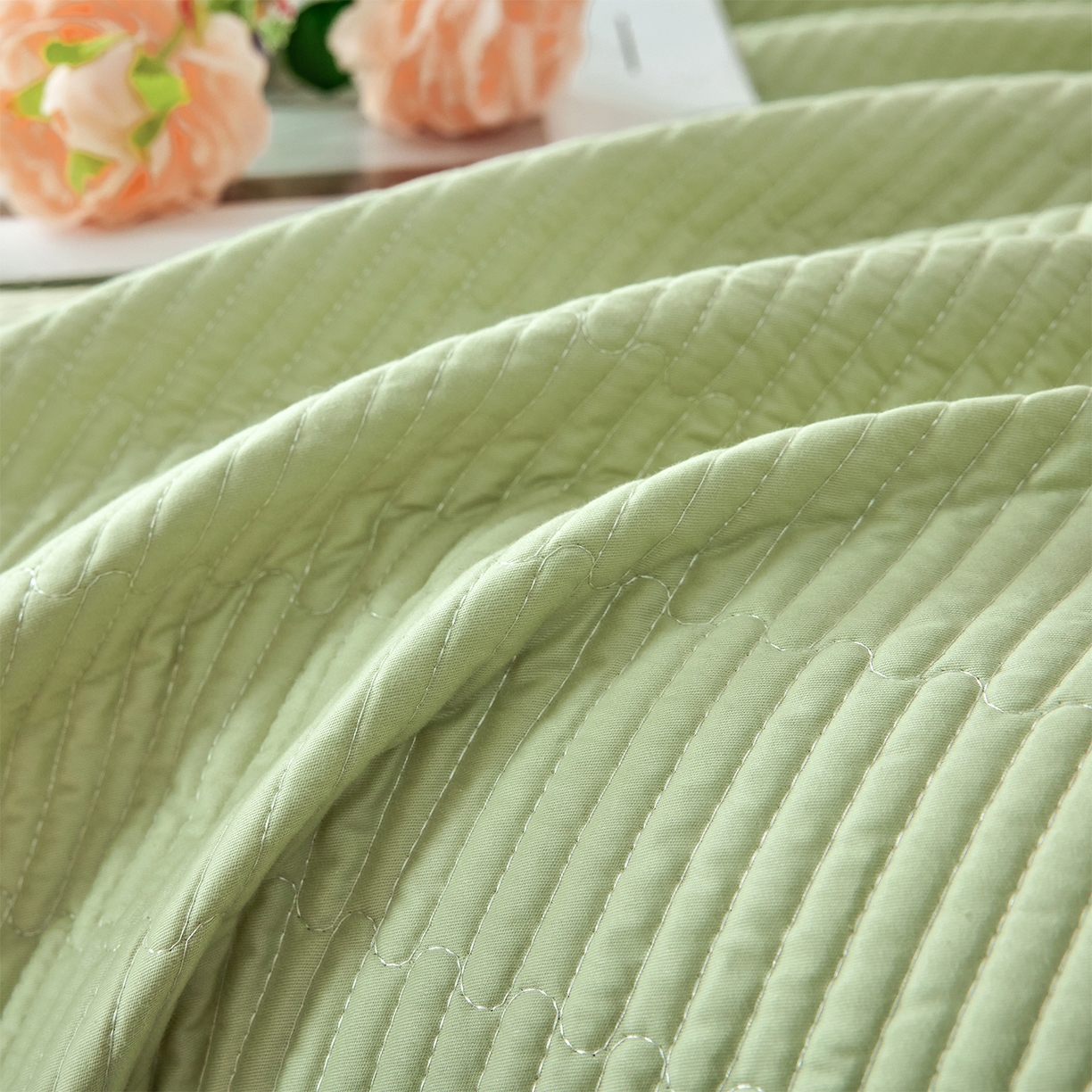 91家纺网 家纺一手货源 找家纺 元元家居（元元被业） 2026新款全棉纯棉13372系列夹棉枕套单件枕套单品单枕套-纯色款 麦田绿