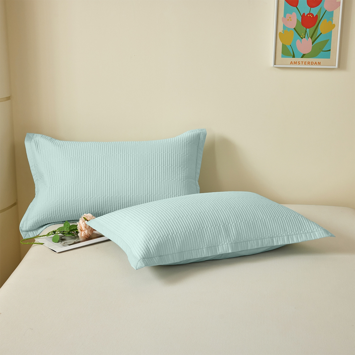 元元家居（元元被业） 2026新款全棉纯棉13372系列夹棉枕套单件枕套单品单枕套-纯色款 天梦蓝