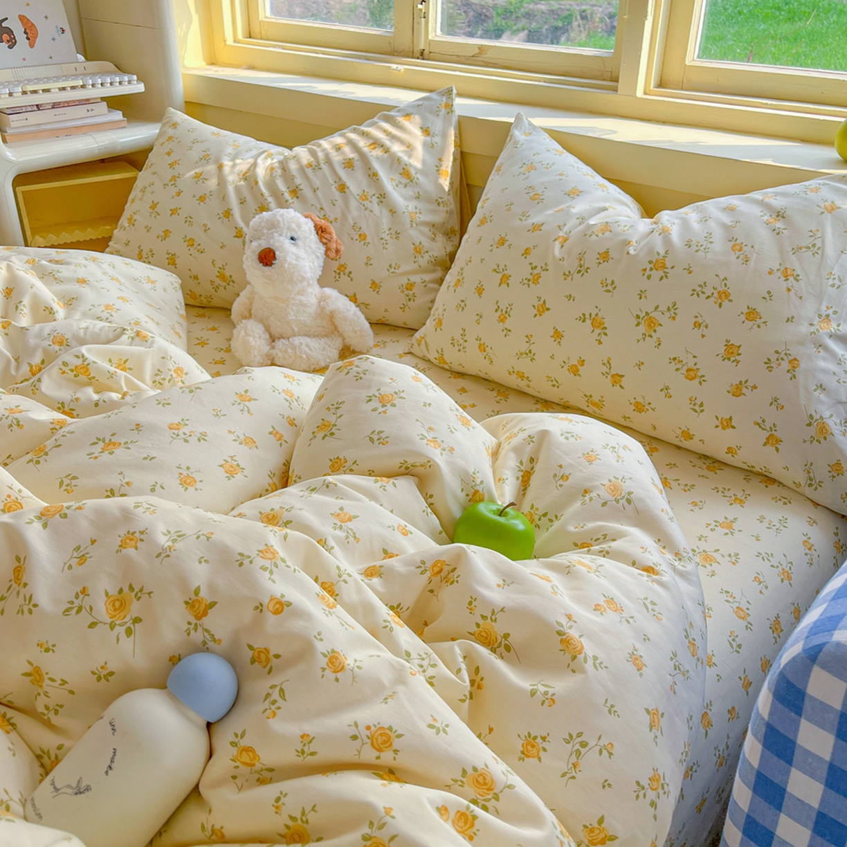 91家纺网 家纺一手货源 找家纺 简约家纺 2026新款全棉斜纹12868四件套单床单系列 故事小黄花