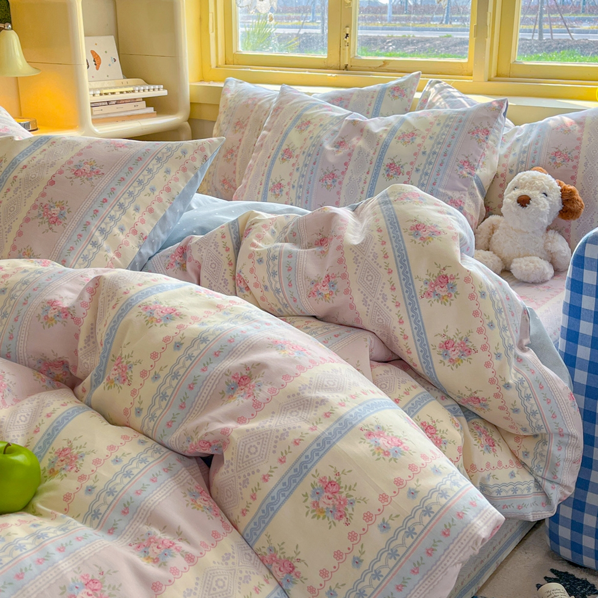 91家纺网 家纺一手货源 找家纺 简约家纺 2026新款全棉斜纹12868四件套单床单系列 花满情