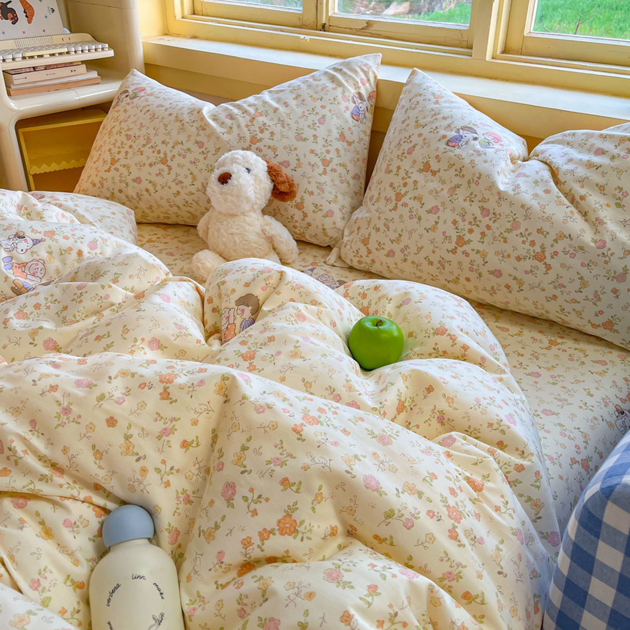 91家纺网 家纺一手货源 找家纺 简约家纺 2026新款全棉斜纹12868四件套单床单系列 史努比花海