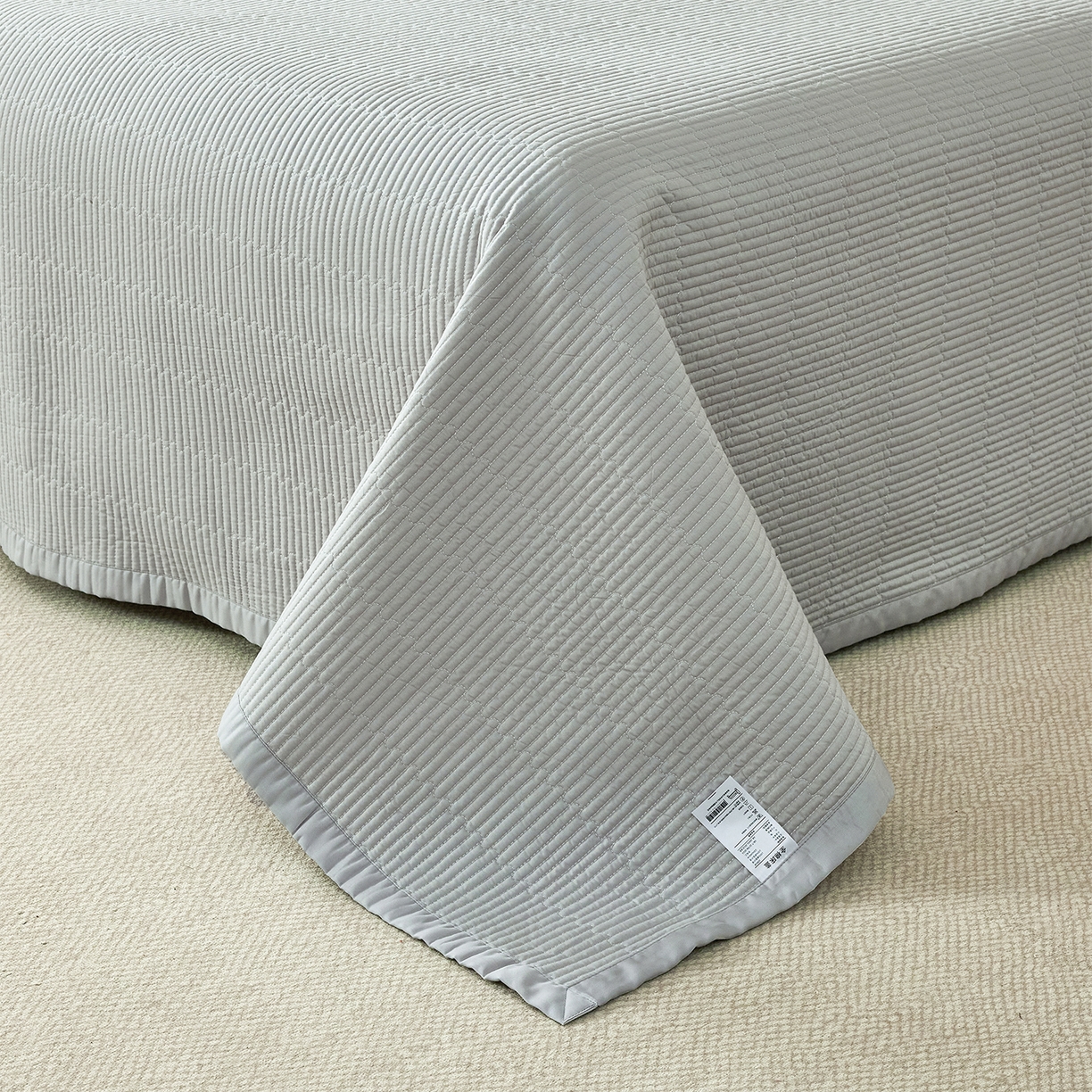 91家纺网 家纺一手货源 找家纺 元元家居（元元被业） 2026新款全棉纯棉13372系列床盖单件床盖单品单床盖-纯色款 雅灰