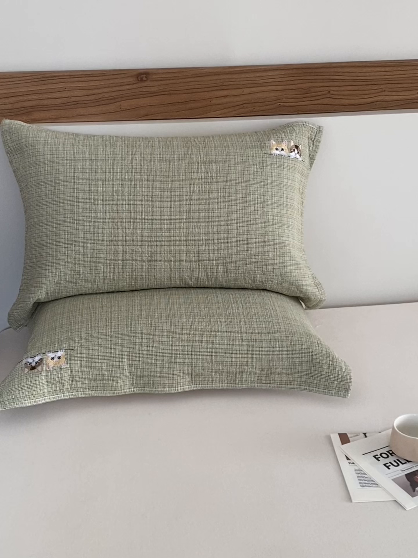 91家纺网 家纺一手货源 找家纺 百寐 2026年3月全棉吸汗卡通刺绣吸汗纯棉枕巾简约机洗 马上有福-灰