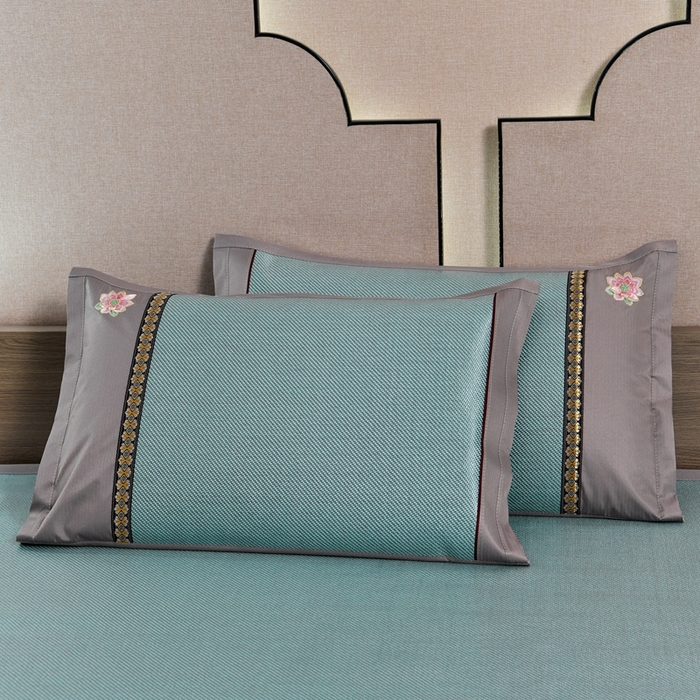 91家纺网 家纺一手货源 找家纺 （总）娜朵家纺 2026新款荷塘月色冰藤双面席-床席款