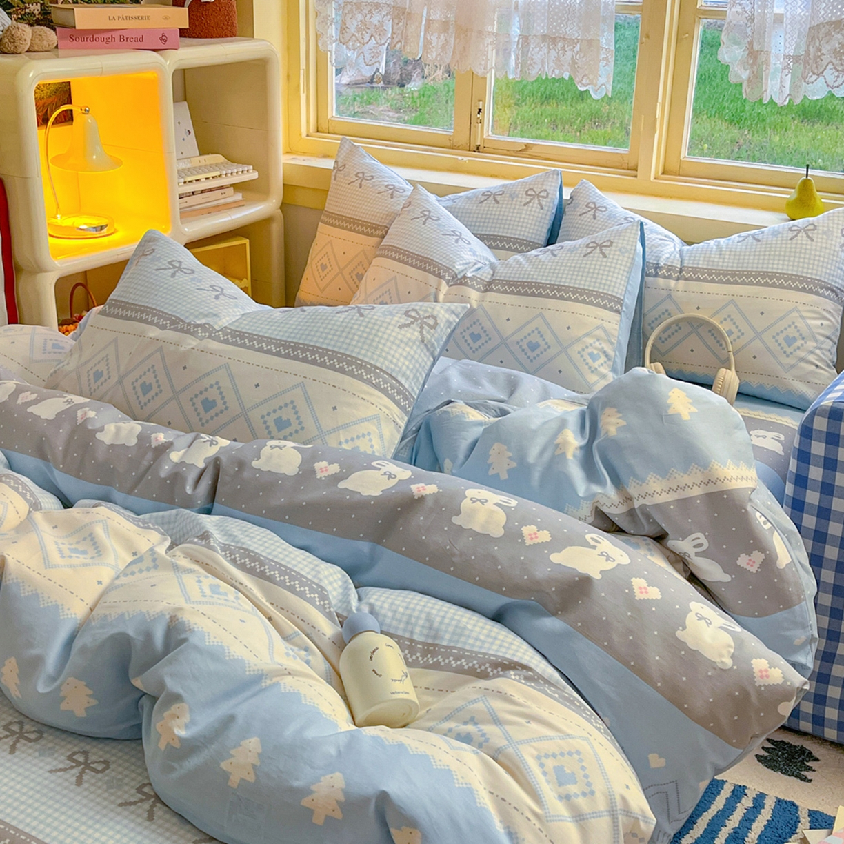 91家纺网 家纺一手货源 找家纺 简约家纺 2026新款全棉斜纹12868四件套单床单系列 维西兔