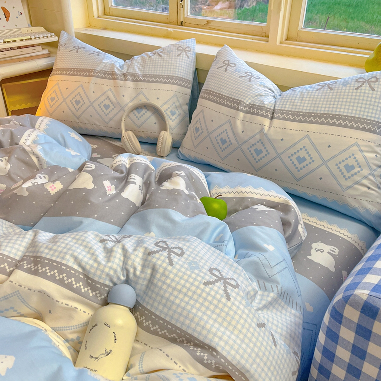 91家纺网 家纺一手货源 找家纺 简约家纺 2026新款全棉斜纹12868四件套单床单系列 维西兔