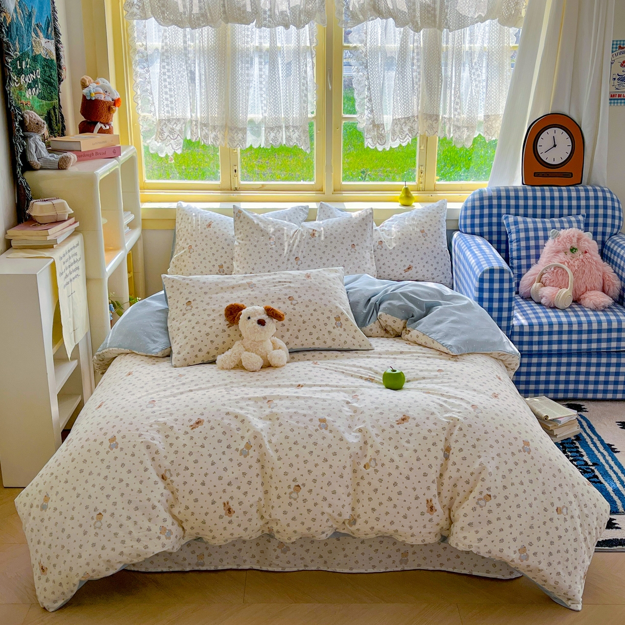 91家纺网 家纺一手货源 找家纺 简约家纺 2026新款全棉斜纹12868四件套单床单系列 小奶兔