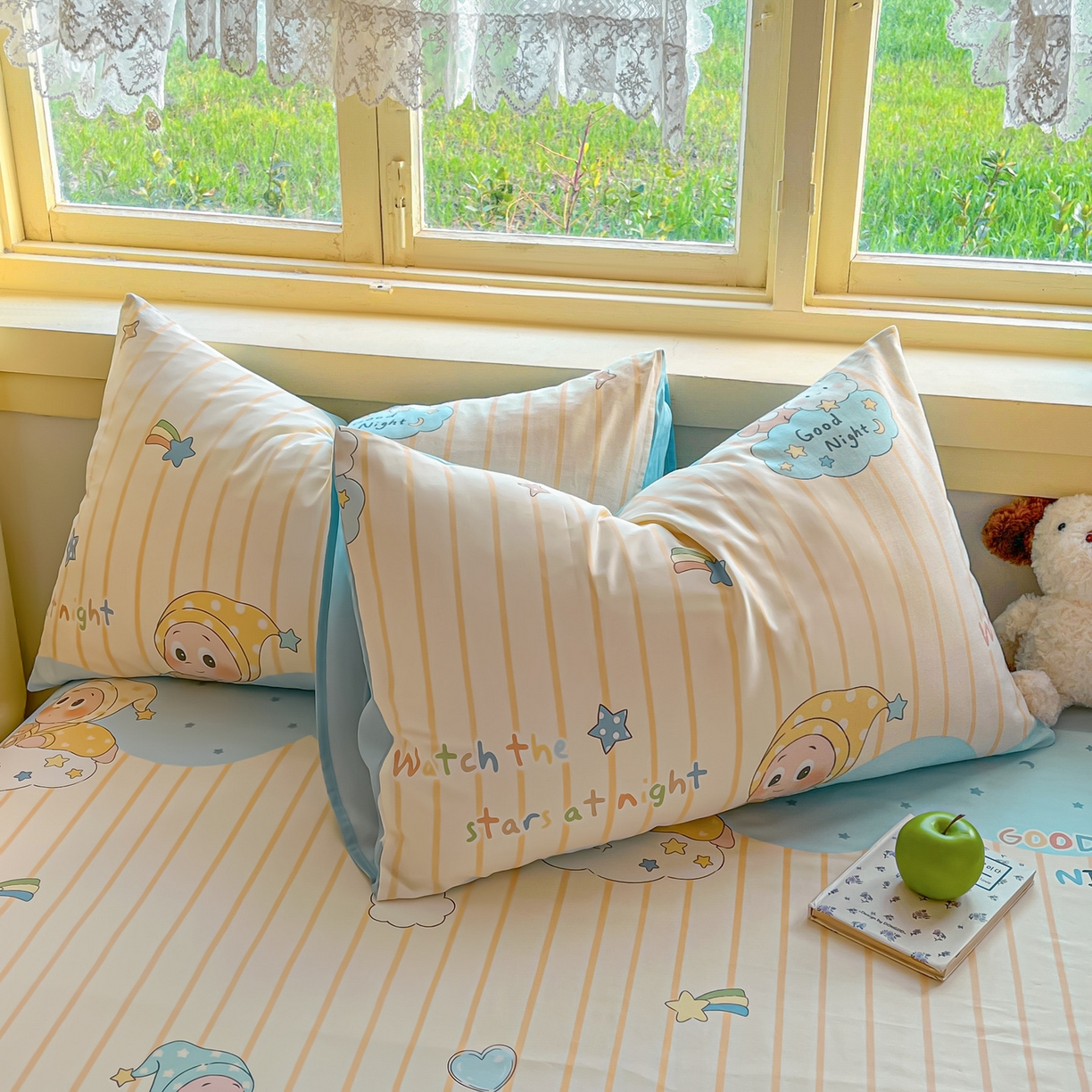 91家纺网 家纺一手货源 找家纺 简约家纺 2026新款全棉斜纹12868四件套单床单系列 星语星愿